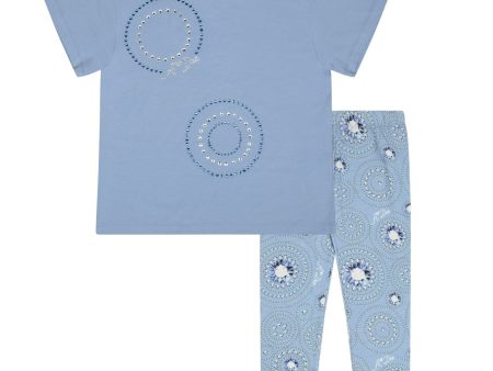 A DEE - A Dee On Ice Pam Baggy Tee Diamond Legging Set - Iced Blue Online now