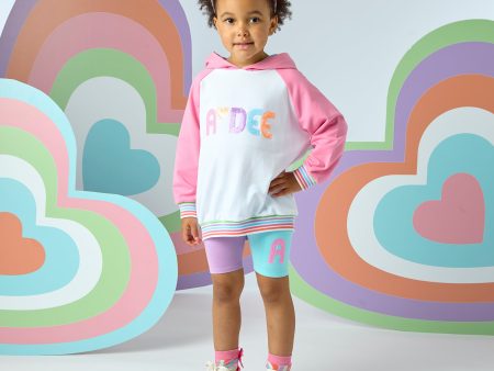 A DEE - Eloise Pop Hearts Hoody Cycling Short Set - Bright White Cheap