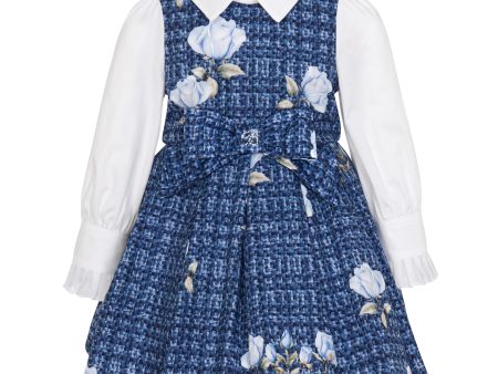 BALLOON CHIC - Rose Pinafore Dress - Blue Online now