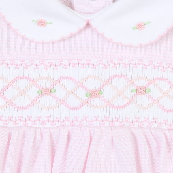 MAGNOLIA BABY - Claire & Clive’s Smocked Long Sleeve Dress with Knickers- Pink Online now