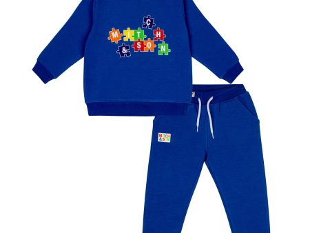 MITCH & SON - Vex Primary Puzzles Jigsaw Sweat Tracksuit - Blue Supply