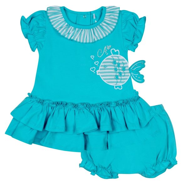 LITTLE A - Kim Little Fish Dress - Aruba Blue Online Hot Sale