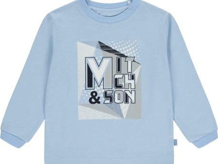 MITCH & SON -  Presley Geometric Graphic Top - Light Blue Online Sale