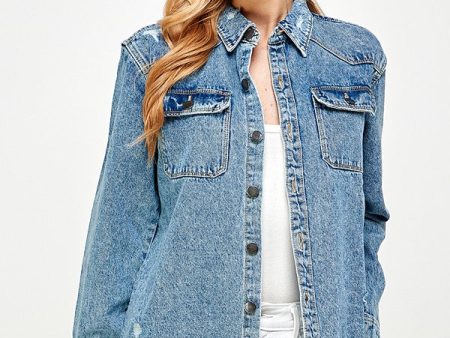 Denim Shacket Online Hot Sale