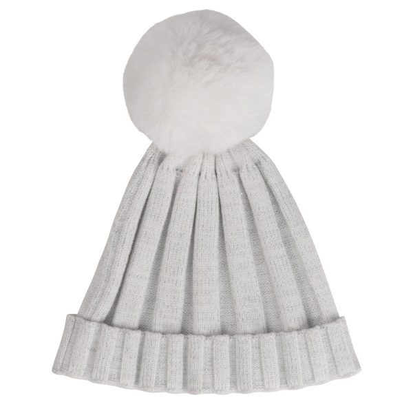 A DEE - A Dee On Ice Paola Knitted Lurex Pom Pom Hat - Snow White on Sale