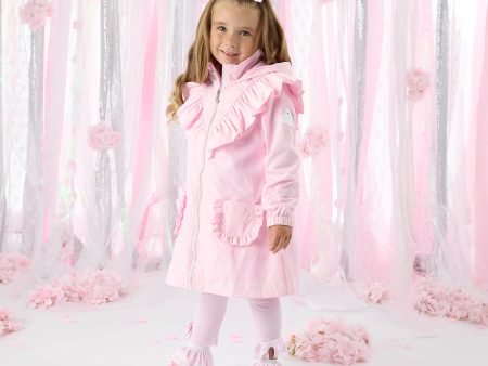 A DEE - Celine Heavenly Hydrangea Frill Jacket With Logo - Pink Blossom Online Sale