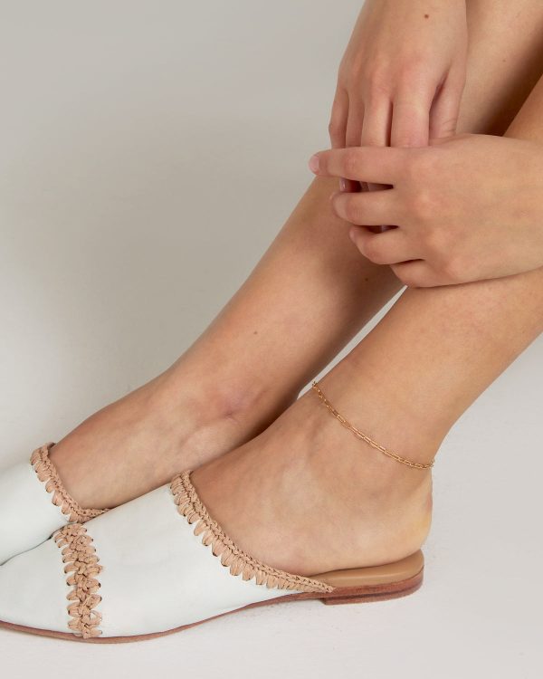 Connected Delicate Paperclip Chain Anklet Hot on Sale