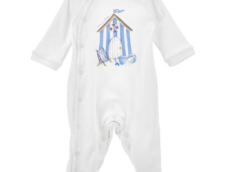 MONNALISA - Beach Hut Babygrow  - White Online now