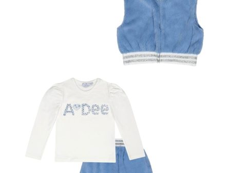 A DEE - A Dee On Ice Prinny Pheonix Faux Fur Skirt Set & Gilet - Iced Blue Online