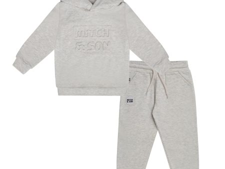 MITCH & SON - Chase Hoodie Embossed Tracksuit - Light Grey For Cheap