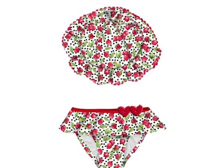 MAYORAL - Strawberry Swim Bottoms & Hat - White Online now