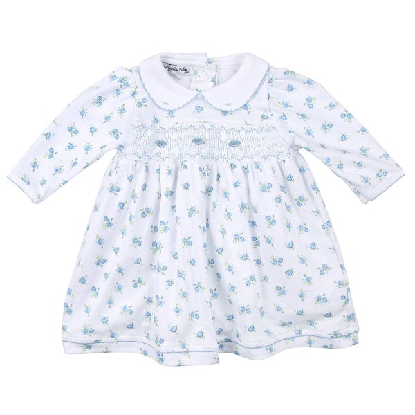 MAGNOLIA BABY - Anna’s Classics Smocked Dress Set - Blue Fashion