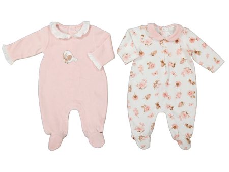 MAYORAL - Little Bird Floral Babygrow Two Pack - Blush Online Hot Sale