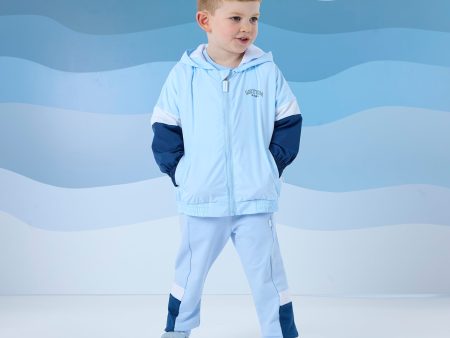 MITCH & SON - Freddie Beyond Blue Cut & Sew Hooded Jacket - Sky Blue Online