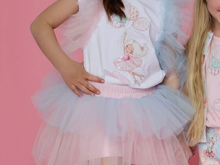 Daga - Swan Lake Tutu Skort Set - Pink Cheap