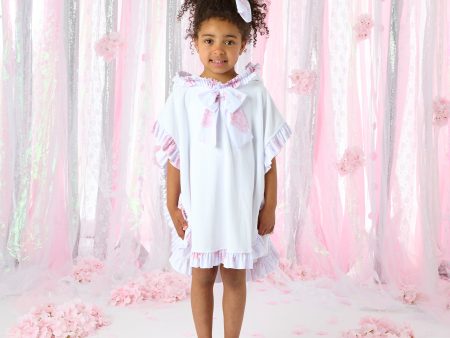 A DEE - Bubbles Heavenly Hydrangea Frill Poncho - Bright White Online now