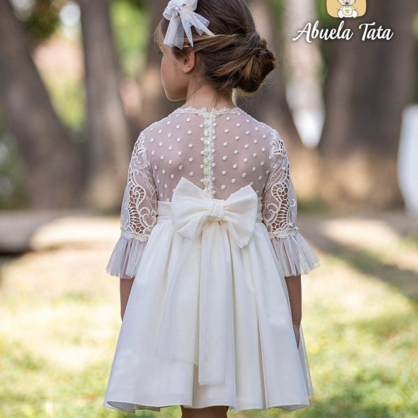 ABUELA TATA - Ceremony Lace Lettie Puffball Dress - Cream For Discount