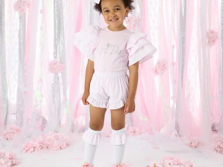 A DEE - Coco Heavenly Hydrangea Frill Short Set - Pink Blossom Online Hot Sale