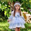 LA AMAPOLA - Ingrid Puffball Dress - Blue Cheap