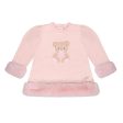 LITTLE A - Bear Hugs Goldie Fur Detail Bear Dress - Baby Pink Online now