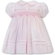 SARAH LOUISE - Peter Pan Collar Embroidered Smock Dress - Pink Supply