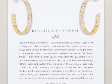 Beautifully Broken Baguette Maxi Hoop Earrings For Discount