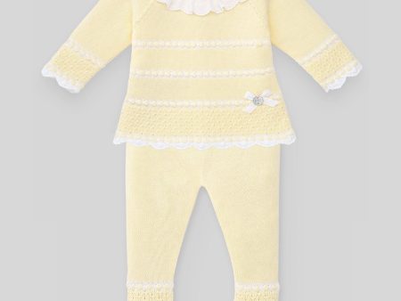 PAZ RODRIGUEZ - Frill Detail Knit Set - Lemon For Sale