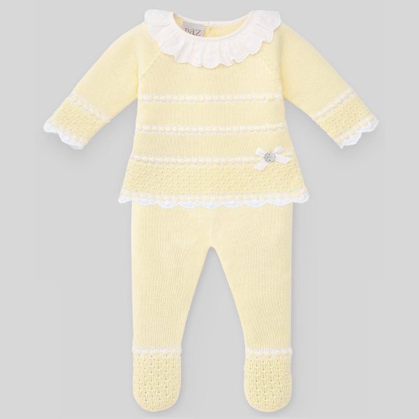 PAZ RODRIGUEZ - Frill Detail Knit Set - Lemon For Sale