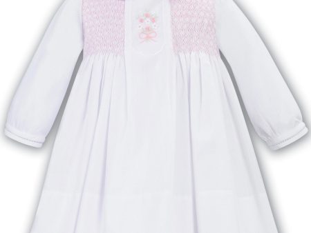 SARAH LOUISE -  Smocked Bow Dress - White Online now