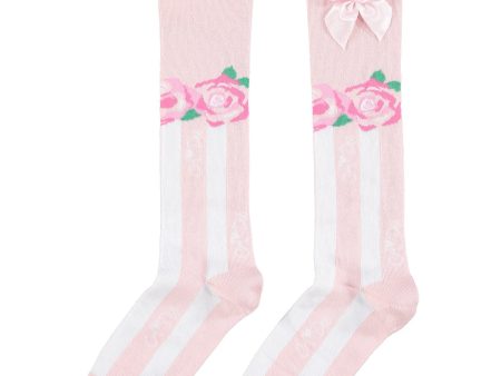 A DEE - Fi Fi Rose Knee High Sock - Pink For Sale