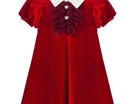 BALLOON CHIC - Velvet A Line Dress - Red For Discount