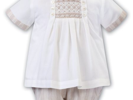 SARAH LOUISE -  Smock Stripe Short Set - Ivory Discount