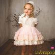 LA AMAPOLA - Princess Baby Dress & Bonnet - Pink Online