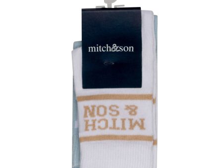 MITCH & SON - Tamir Sandy Shores 2 Pack Socks - Pale Blue on Sale