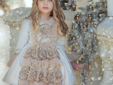 DUERMA SAFILLA - Exclusive Christmas Elegance Dress & Headpiece - Cream Discount