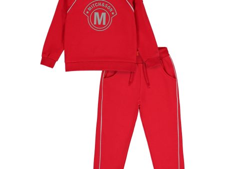 MITCH & SON -  Otis M Logo Sweatshirt Set - Red For Cheap