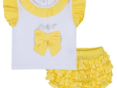 LITTLE A - Jazzy Pastel Hearts Poplin Jam Pant Set - Lemon Online