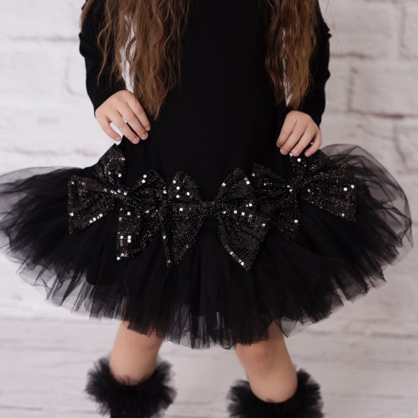 Daga - Shine & Glow Bow Tutu Dress - Black For Discount