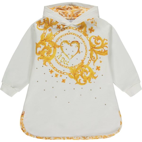 A DEE - Baroque Love Bella Hoody Dress - White For Discount