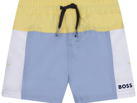 HUGO BOSS - Toddler Colour Block Swim Shorts - Blue For Discount