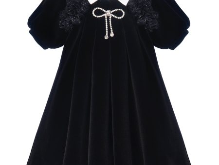 BALLOON CHIC - Velvet Dress - Black For Cheap