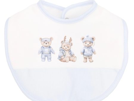 JAMIKS - Velour Bear Bib - Blue Fashion