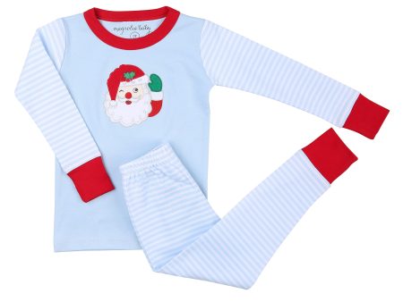 MAGNOLIA BABY -  Winking Santa Applique Pyjamas - Blue Sale