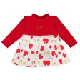 LITTLE A -  Festive Hearts Harlow Heart Print Dress - Red For Cheap