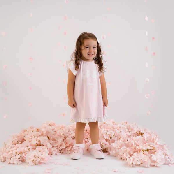 LITTLE A - Amy Bunny Jersey Dress - Pink Blossom Cheap