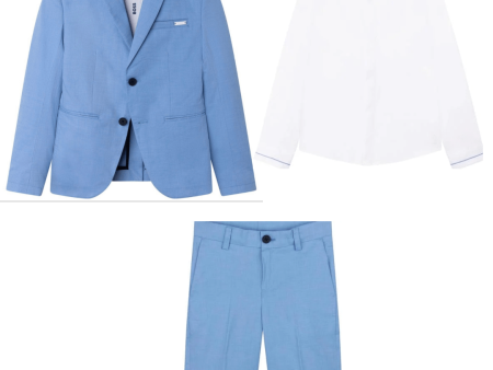 HUGO BOSS - Ceremonial Three Piece Suit Set - Blue Online now