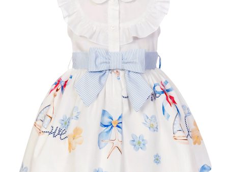 BALLOON CHIC - Nautical Blouse Dress - Blue Sale