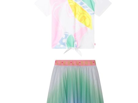 BILLIEBLUSH - Illustrated Skirt Set - White Supply