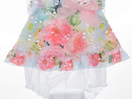 BARCELLINO - Floral Dress Romper & Hairband  - White Online Hot Sale