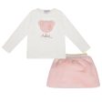 A DEE - Abstract Teddy Sisi Faux Fur Skirt & Gilet Set - Baby Pink Supply